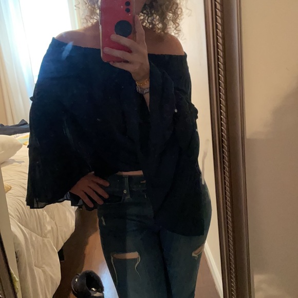 Free People Navy Top sz S - Picture 3 of 7